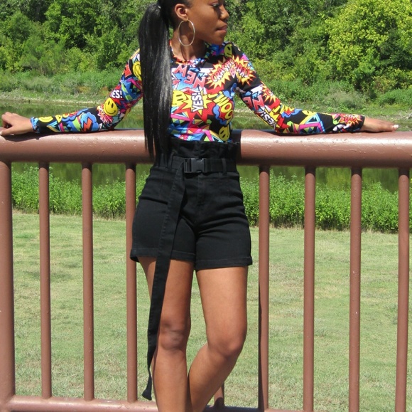 Utility belt denim shorts - Picture 4 of 4